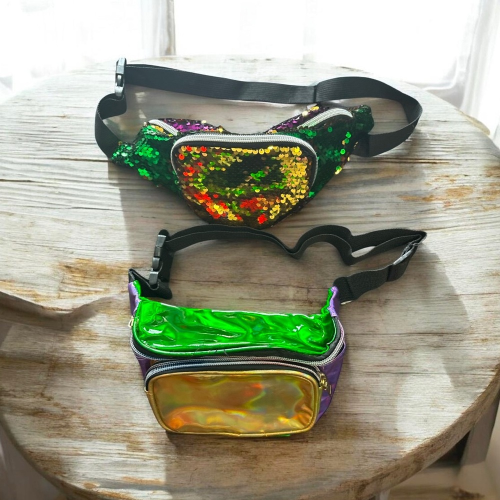 2 Mardi Sequin and Holographic Fanny Packs - Picture 8 of 11